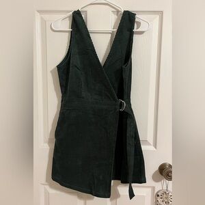 Green wrap mini-skort romper
